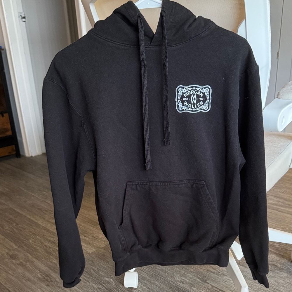 Tultex Black Hoodie with White Graphic